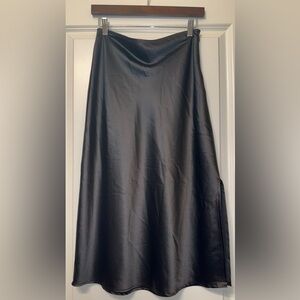 PacSun Black Satin Asymmetrical Skirt